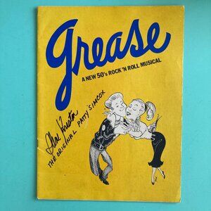 Ilene Kristen Signed Grease Souvenir Program 9X12 Broadway original Patty Simcox